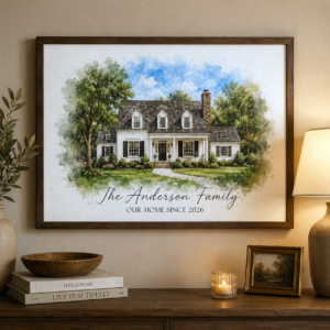 Watercolor Home Print